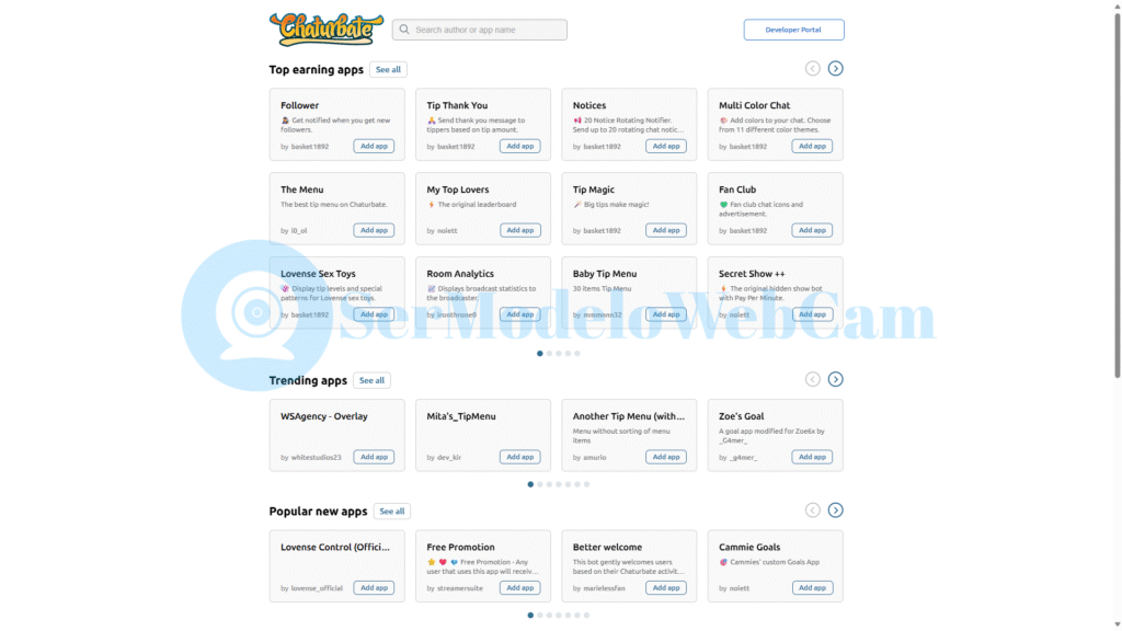 Apps de Chaturbate más utilizadas por modelos webcam