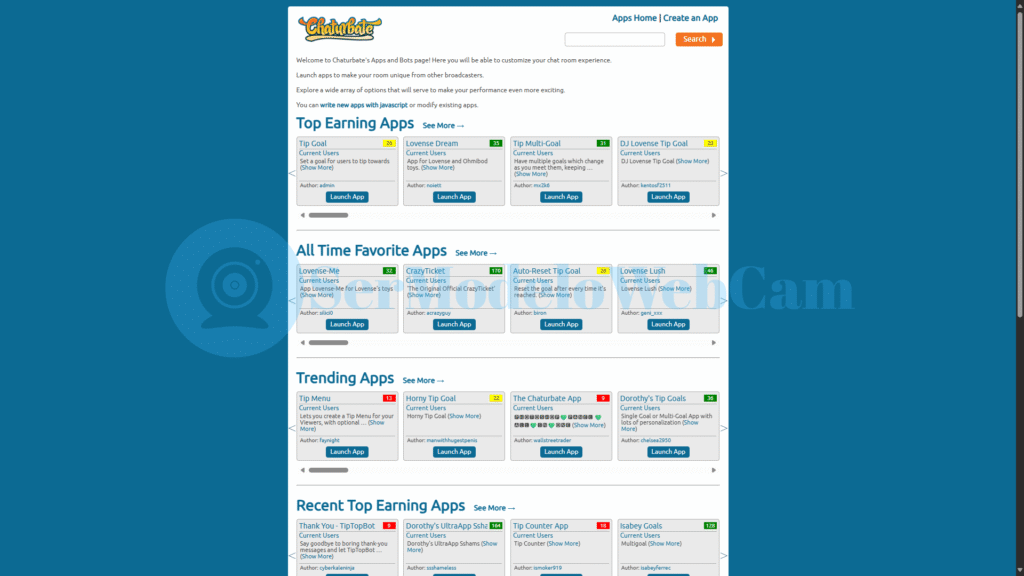 Bots y apps de Chaturbate para modelos webcam