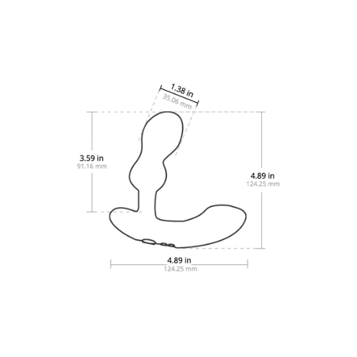 Dimensiones del Edge 2 Lovense para estimulación de próstata